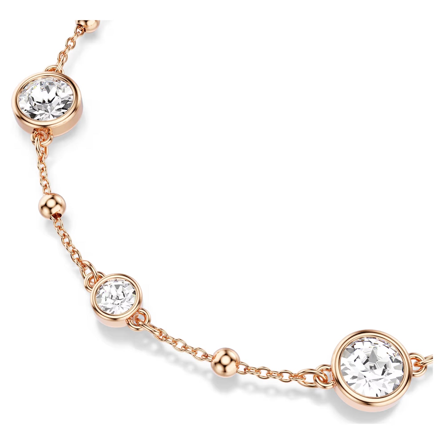 Imber bracelet, Round cut, White, Rose gold-tone plated