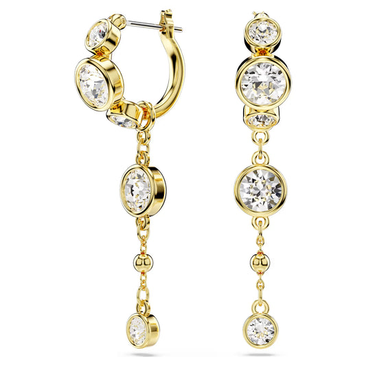 Imber drop earrings, Round cut, White, Mixed metal