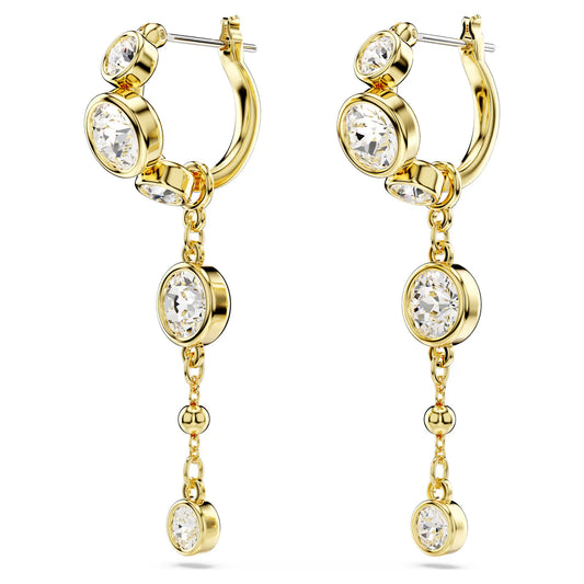 Imber drop earrings, Round cut, White, Mixed metal