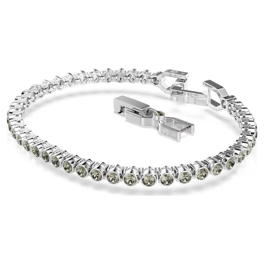 Imber Emily Tennis bracelet, Round cut, Black, Rhodium plated