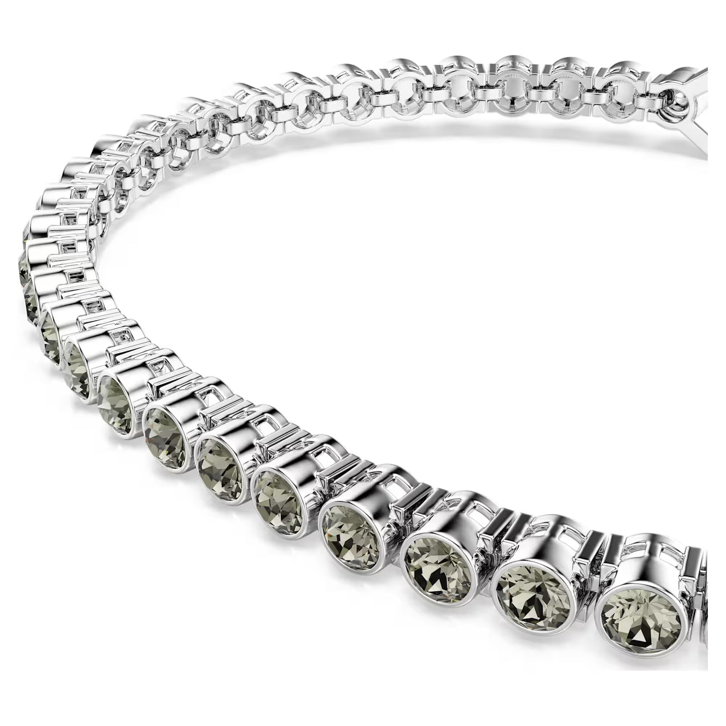 Imber Emily Tennis bracelet, Round cut, Black, Rhodium plated