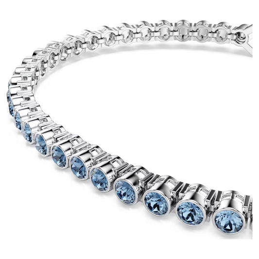Imber Emily Tennis bracelet, Round cut, Blue, Rhodium plated
