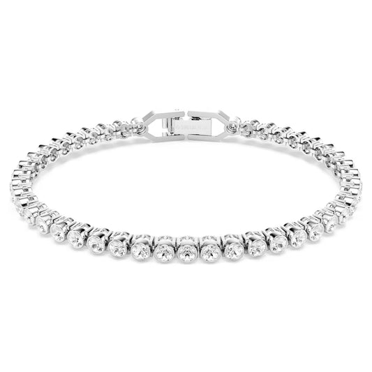 Imber Emily Tennis bracelet, Round cut, White, Rhodium plated