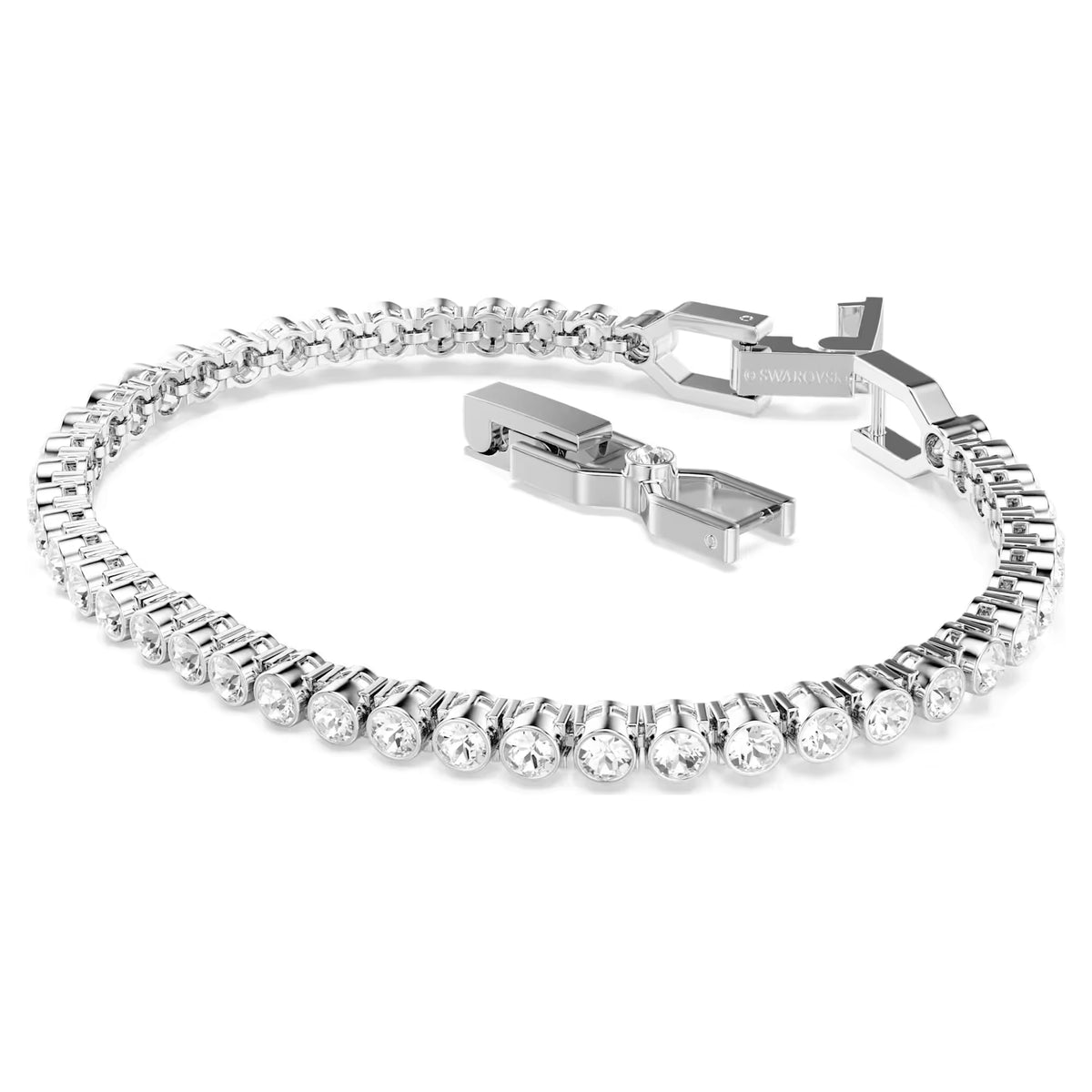Imber Emily Tennis bracelet, Round cut, White, Rhodium plated