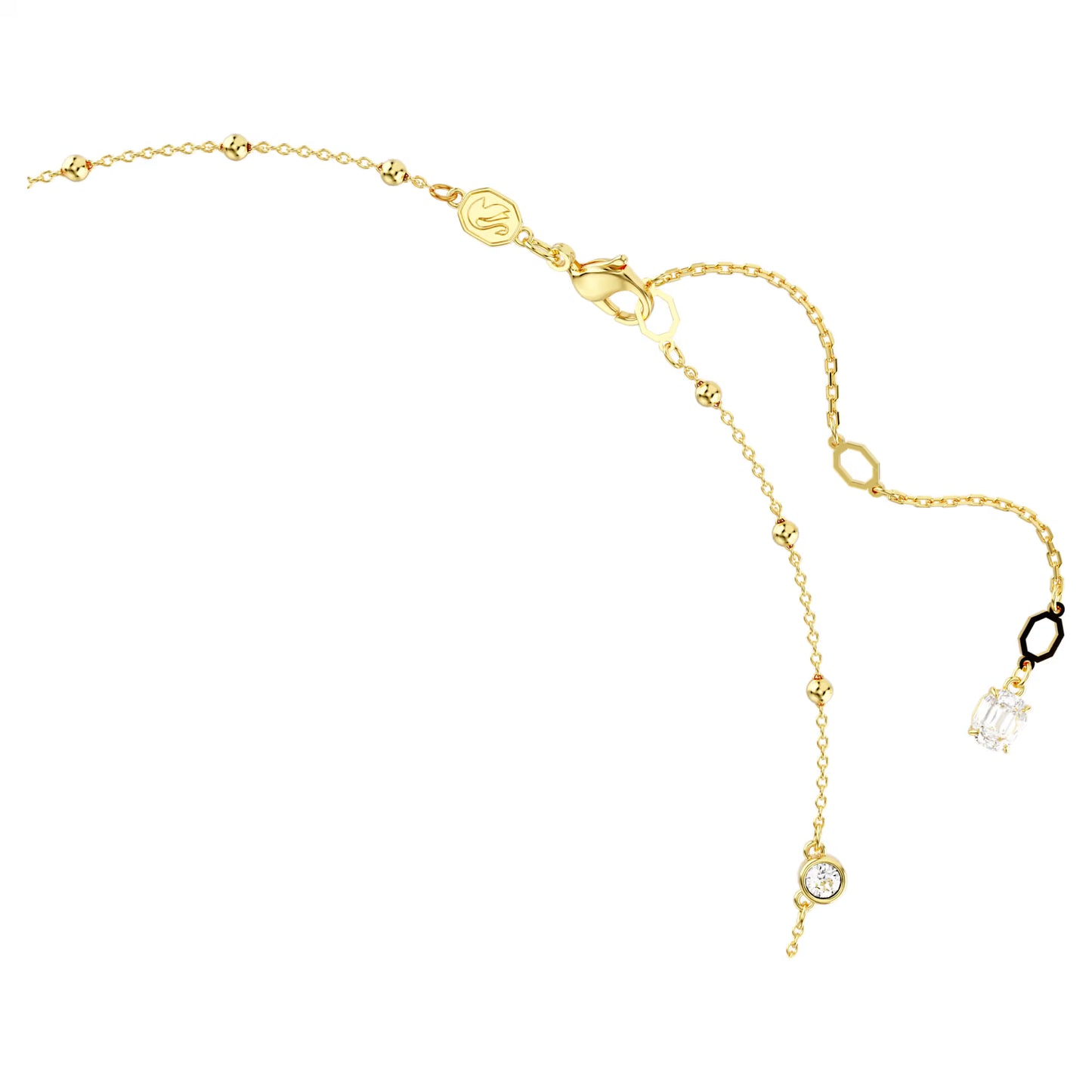 Imber necklace, Round cut, Scattered, Gold-tone