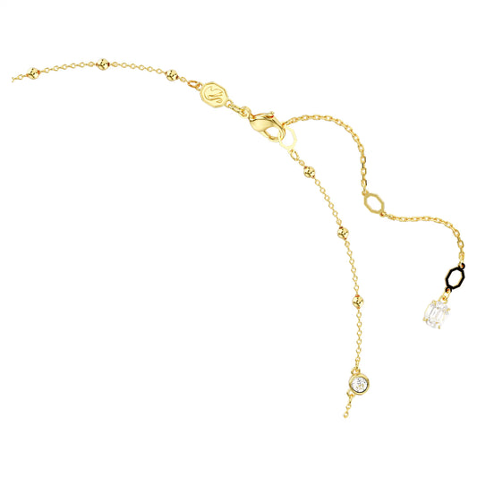 Imber necklace, Round cut, Scattered, Gold-tone