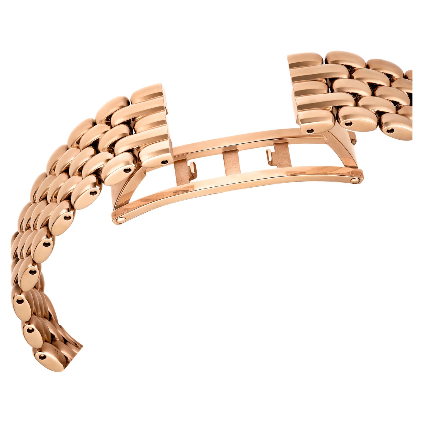 Imber oval watch, Swiss Made, Metal bracelet, Gold tone, Rose gold-tone finish