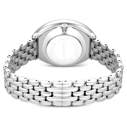 Imber oval watch, Swiss Made, Metal bracelet, Silver Tone, Stainless steel