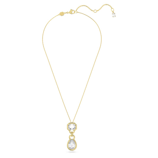 Dextera pendant, Mixed cuts, White, Gold-tone