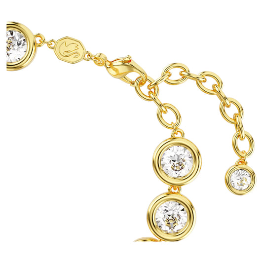 Imber bracelet, Round cut, White, Gold, Medium