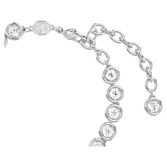 Imber Tennis bracelet, Round cut, White, Rhodium plated