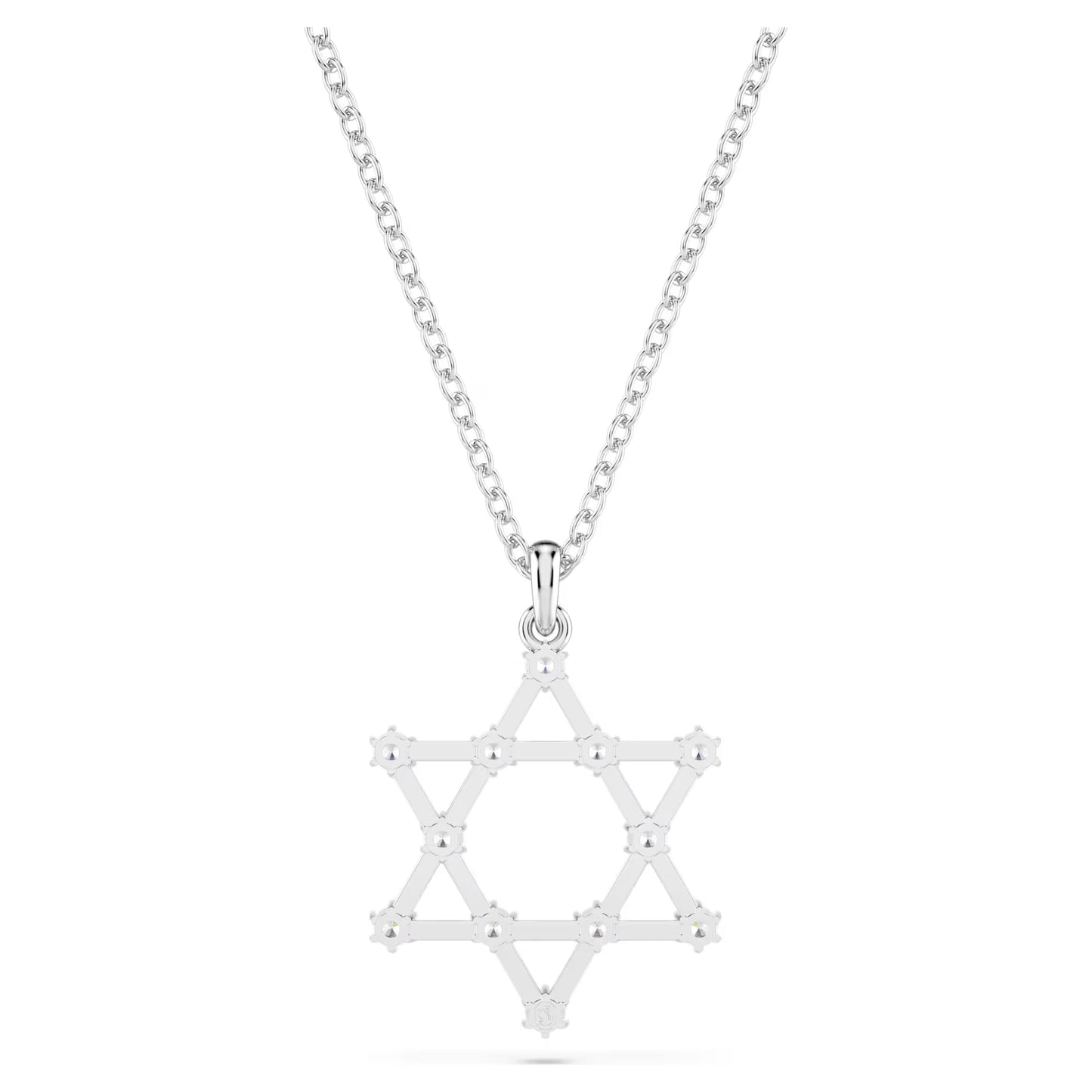 Insigne pendant, Round cut, Star, White, Rhodium