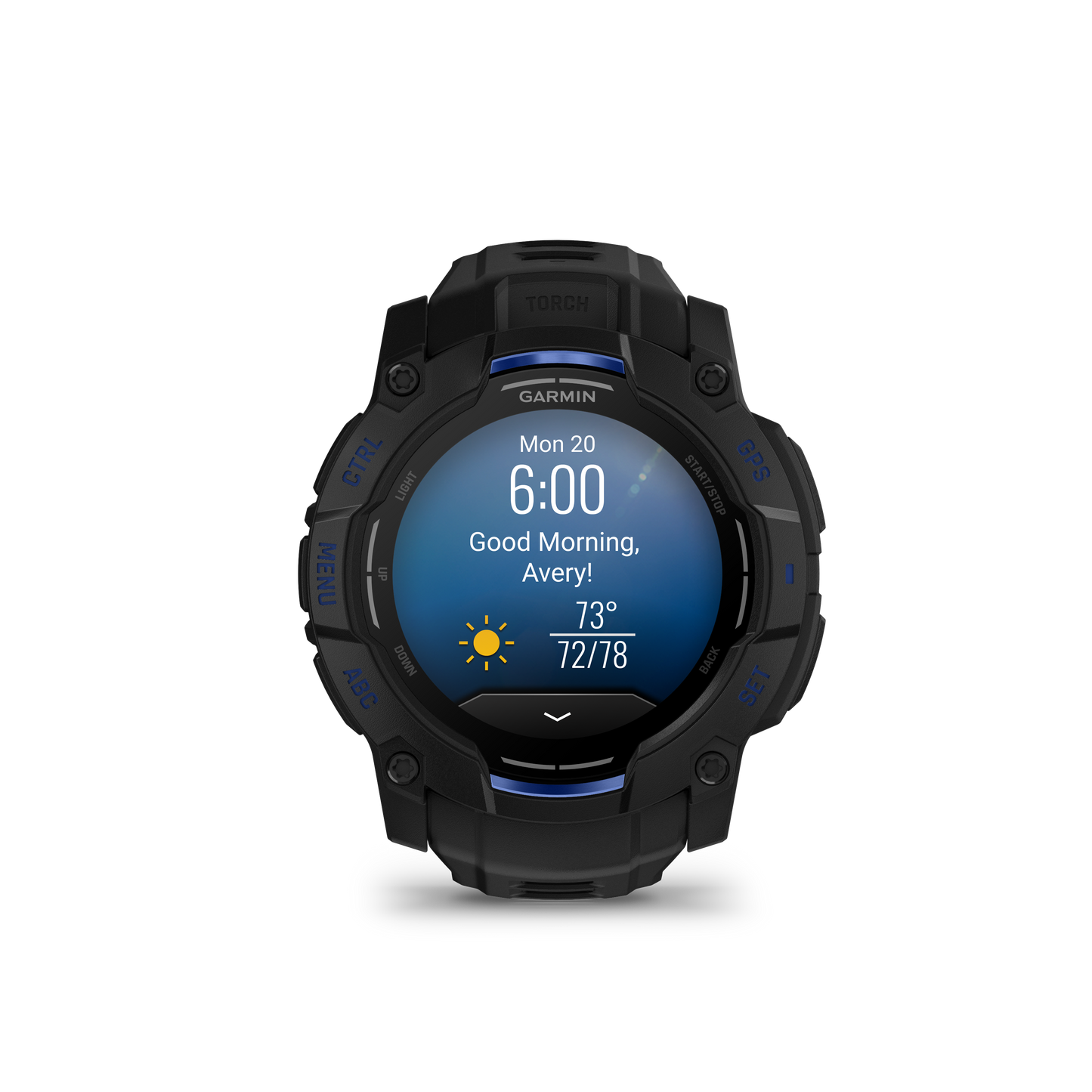 Garmin Instinct 3 50mm AMOLED Black with Black Bolt Blue Band