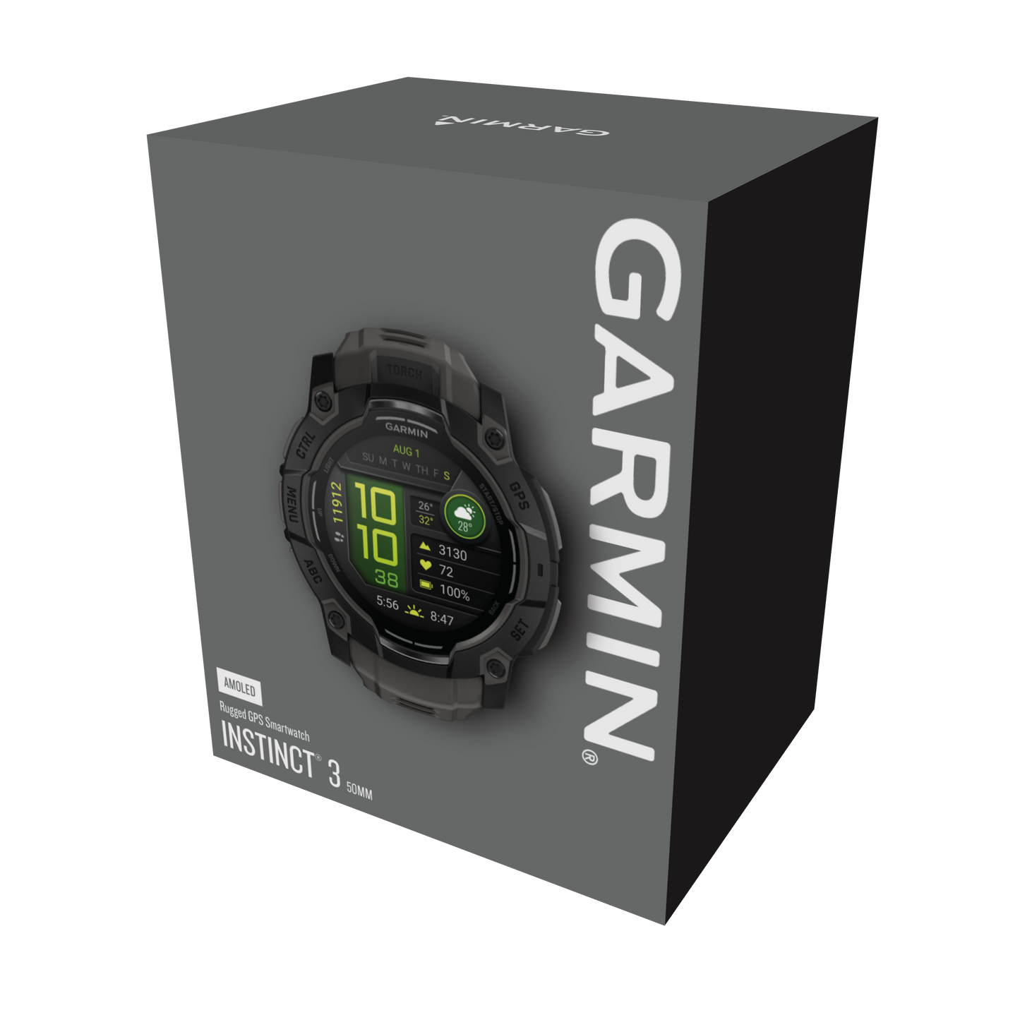 Garmin Instinct 3 50mm AMOLED Black with Charcoal Band