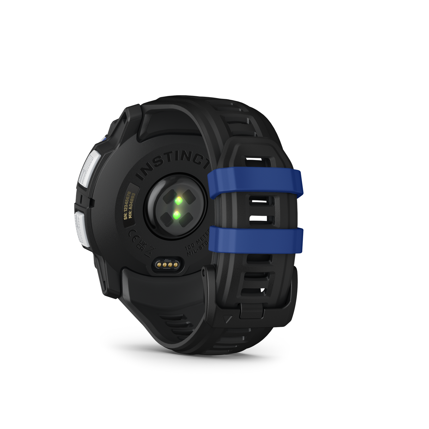 Garmin Instinct 3 50mm Solar Whitestone with Black Bolt Blue Band