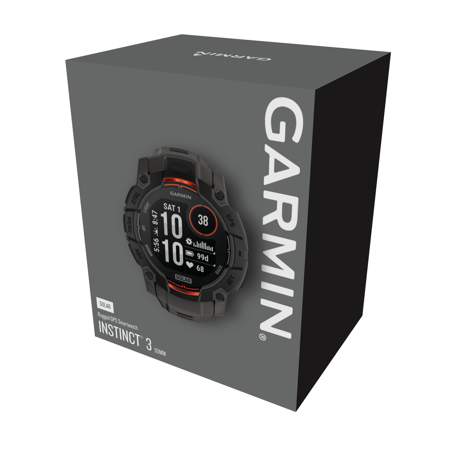 Garmin Instinct 3 50mm Solar Black with Charcoal Band