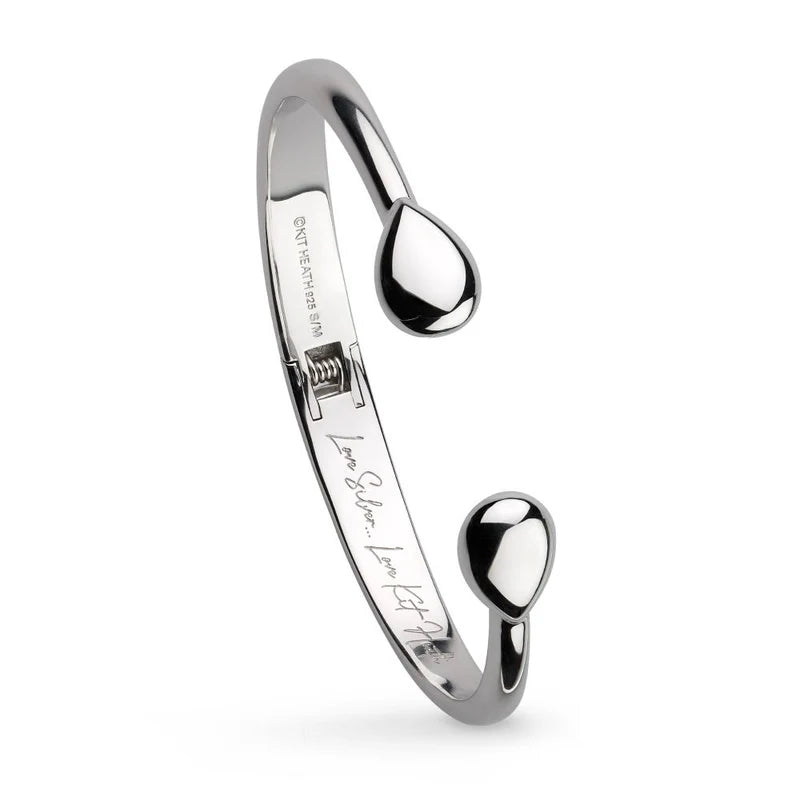 Sterling Silver Coast Pebble Smooth Hinged Bangle