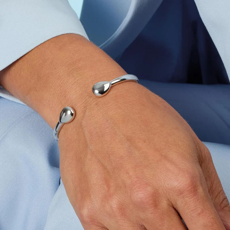 Sterling Silver Coast Pebble Smooth Hinged Bangle
