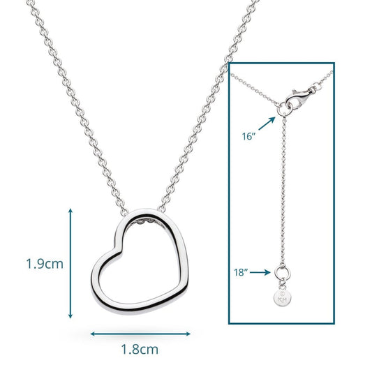 Love Silver Heart Outline Necklace