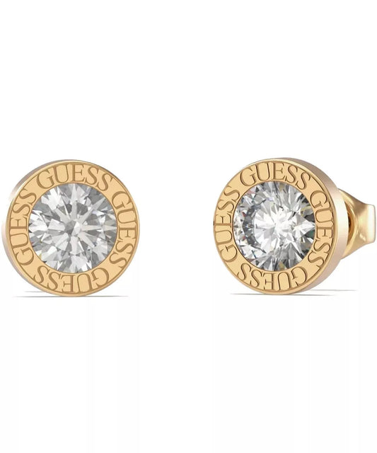 Gold CZ GUESS Stud Earrings