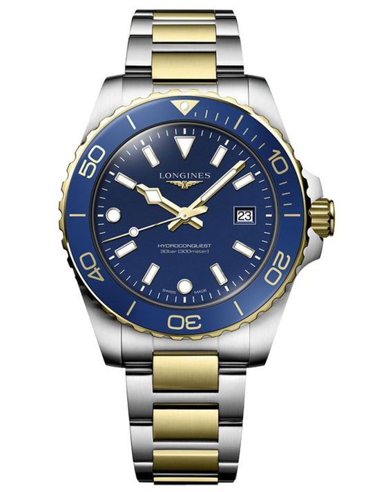 Hydroconquest 42mm Quartz Steel and Yellow PVD Coating Watch
