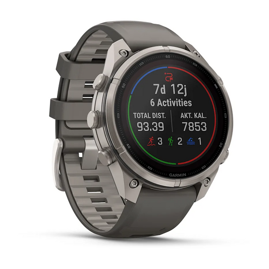 Garmin Fenix 9 Pro Solar Titanium with Pebble Grey Silicone Band