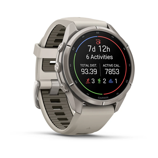 Garmin Fenix 9 Pro 43mm AMOLED inReach Titanium with Fog Grey/Dark Sandstone Silicone Band