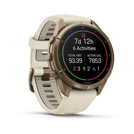 Garmin Fenix 9 Pro 43mm AMOLED Autumn Gold Titanium with Cream/French Grey Silicone Band