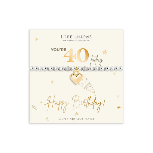 Happy 40th Birthday Life Charms Bracelet