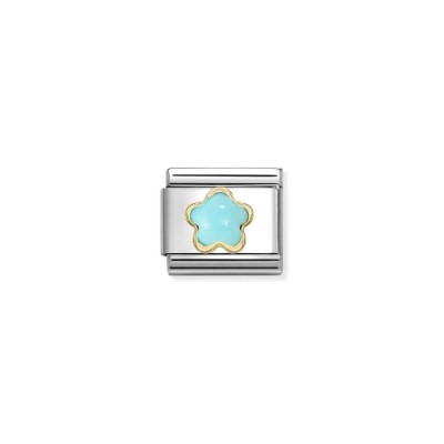 Composable Classic Flower Turquoise Charm