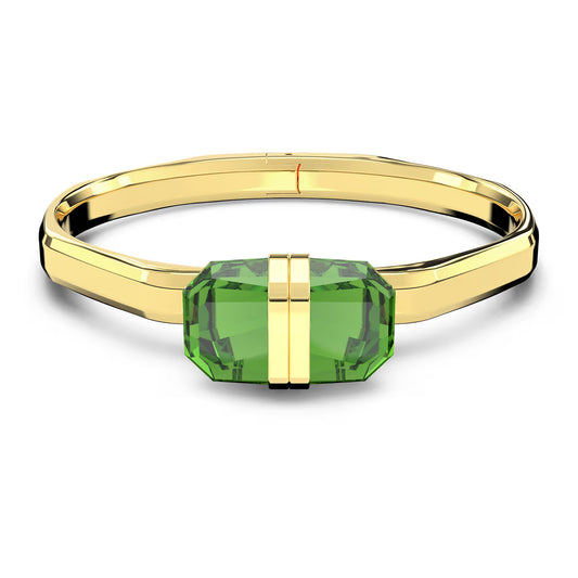 Lucent bangle, Magnetic, Green, Gold-tone finish M