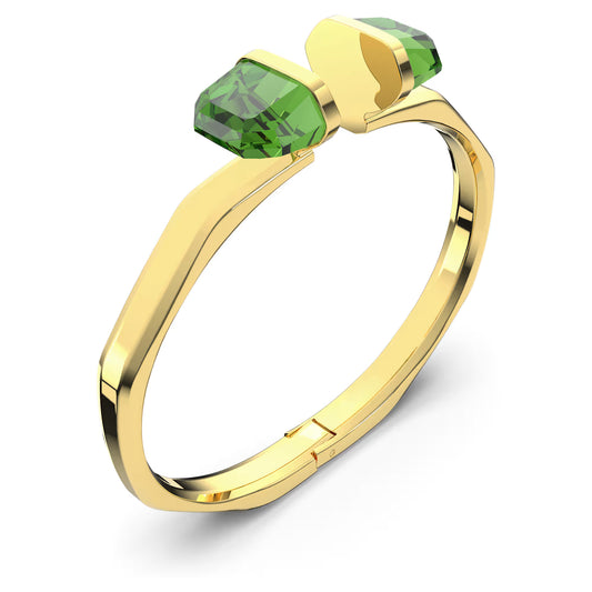Lucent bangle, Magnetic, Green, Gold-tone finish M