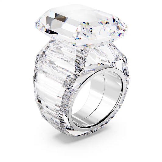 Lucent cocktail ring, Octagon cut, White, S55
