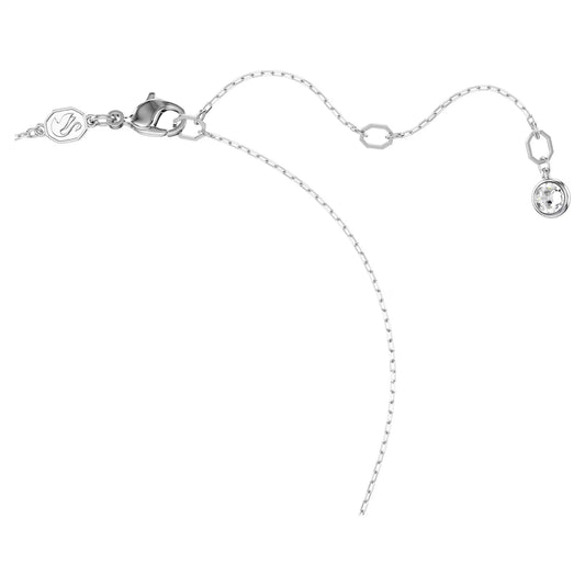 Luna pendant, Moon, White, Rhodium plated