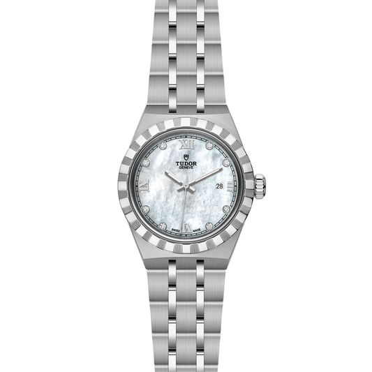 ROYAL 28mm | Steel Case Pearl & Diamond Dot Dial