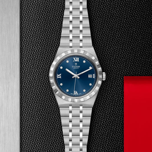 ROYAL 38mm | Steel Case Blue Diamond Dot Dial