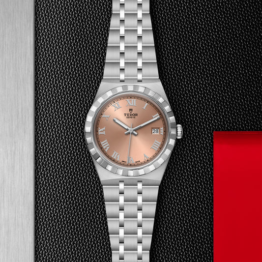 ROYAL 38mm | Steel Case Salmon Dial