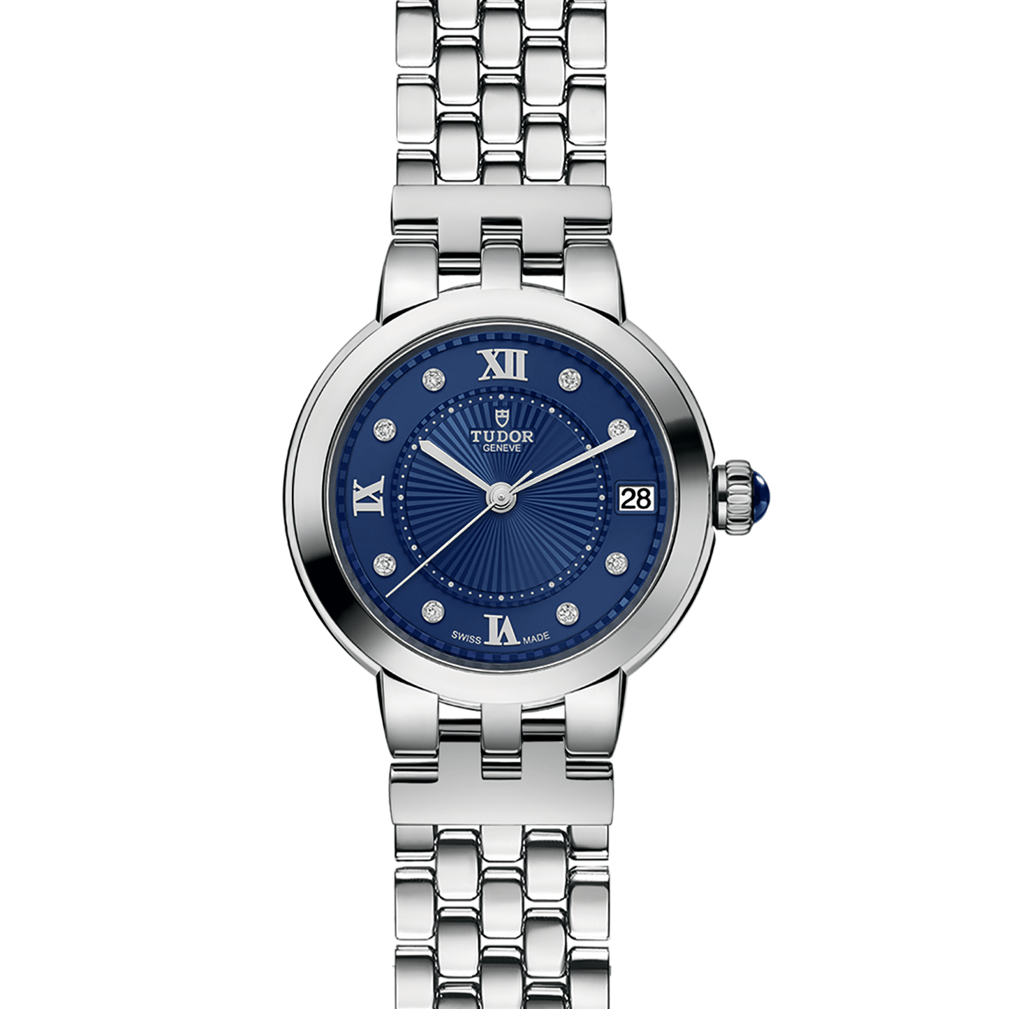 CLAIR DE ROSE 34mm | Steel Case Blue Diamond Dot Dial