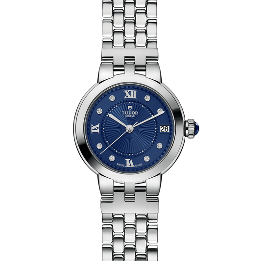 CLAIR DE ROSE 34mm | Steel Case Blue Diamond Dot Dial