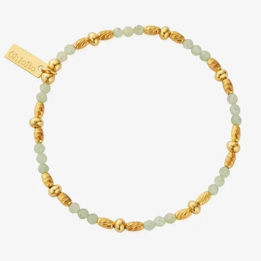 Sparkle Gold Plated Aventurine Small Bead Bracelet