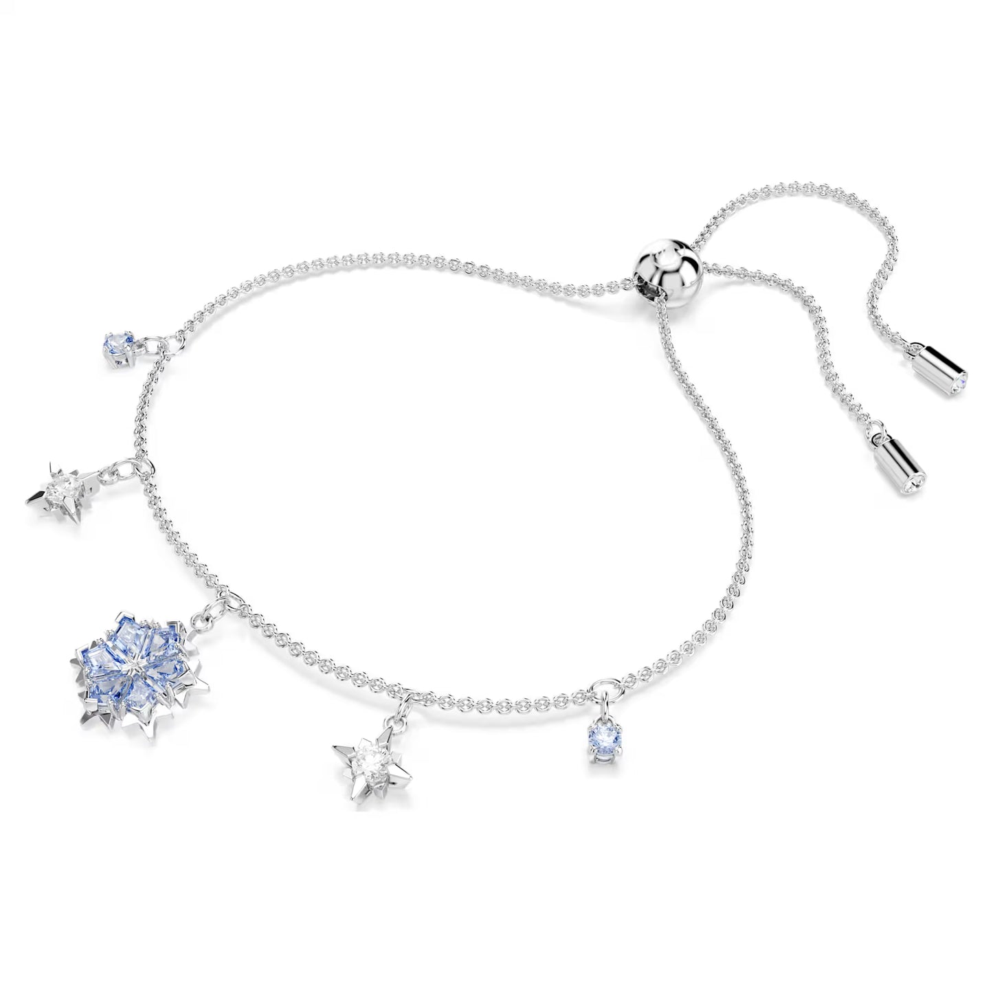 Magic bracelet, Snowflake, Blue, Rhodium plated