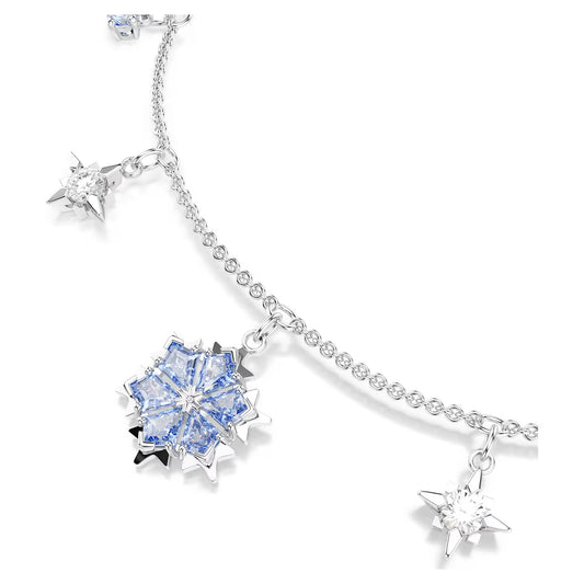 Magic bracelet, Snowflake, Blue, Rhodium plated