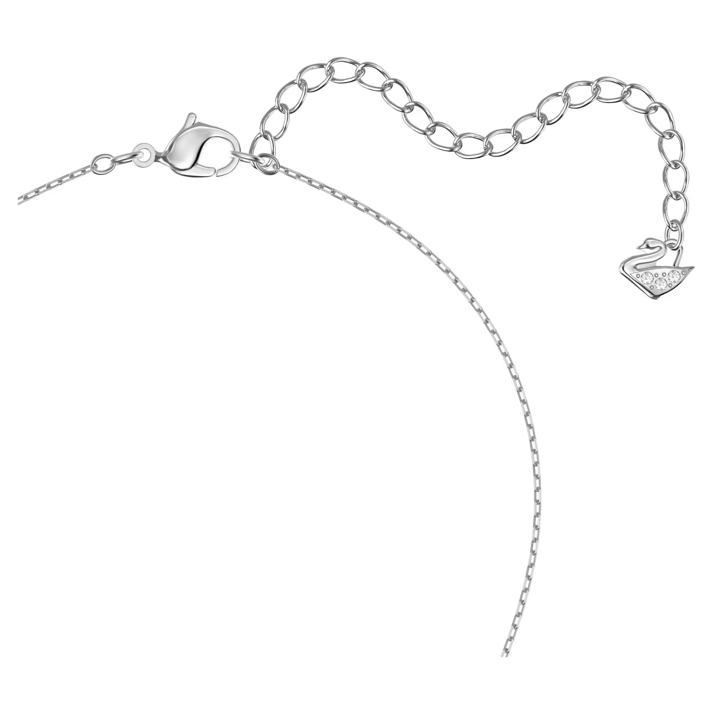 Magic pendant - Snowflake, White, Rhodium plated