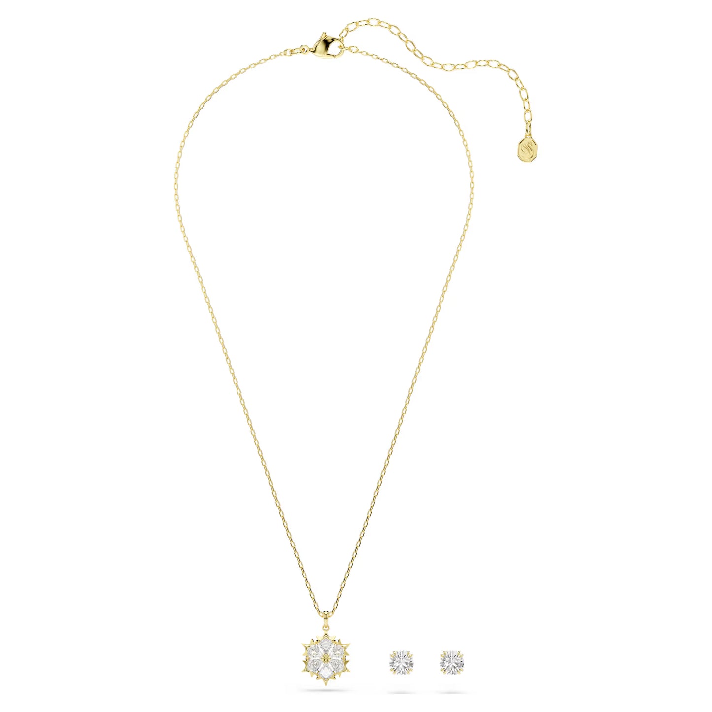 Magic set Set (2), Mixed cuts, Snowflake, White, 18K gold finish