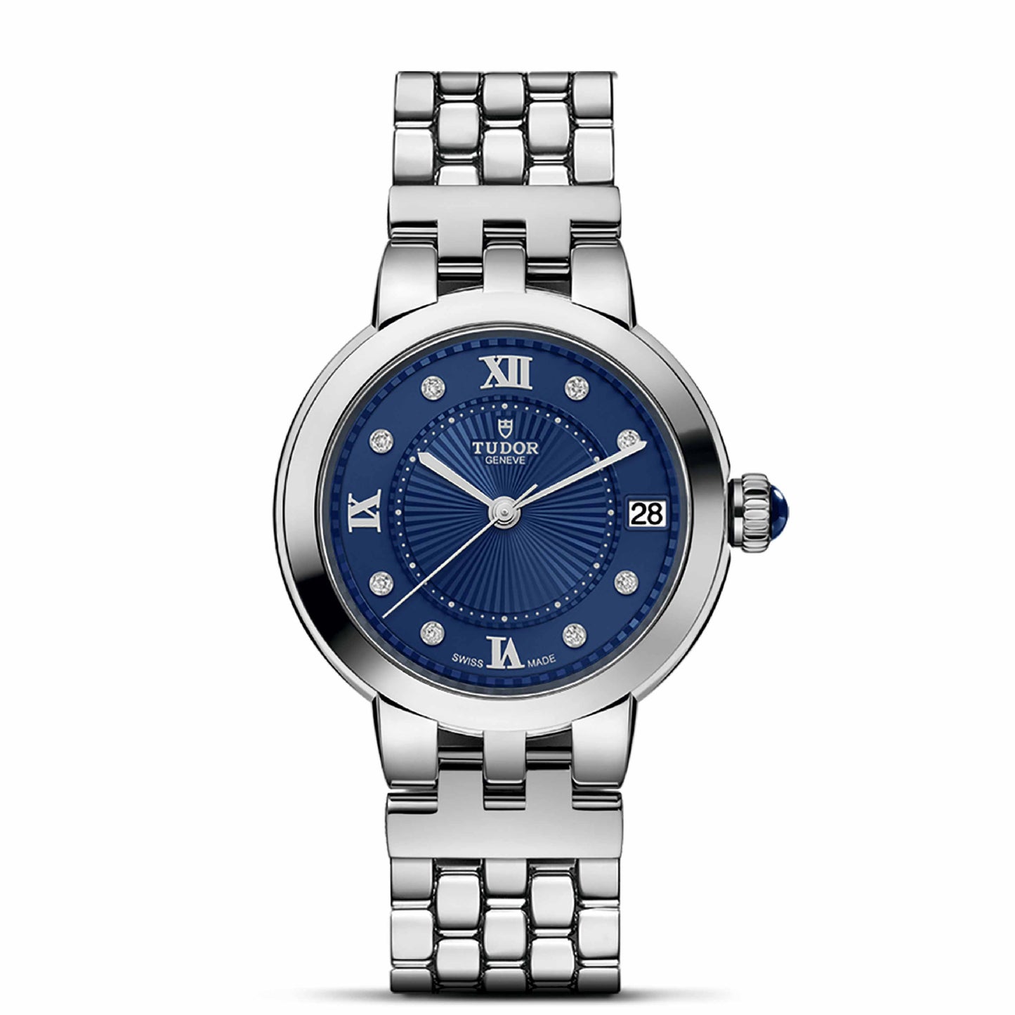 CLAIR DE ROSE 34mm | Steel Case Blue Diamond Dot Dial