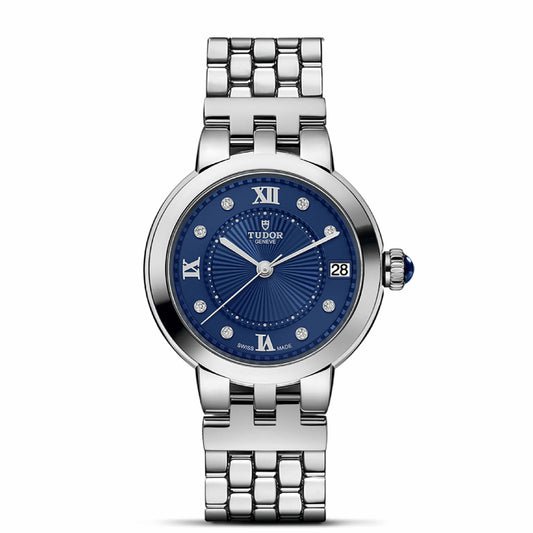 CLAIR DE ROSE 34mm | Steel Case Blue Diamond Dot Dial