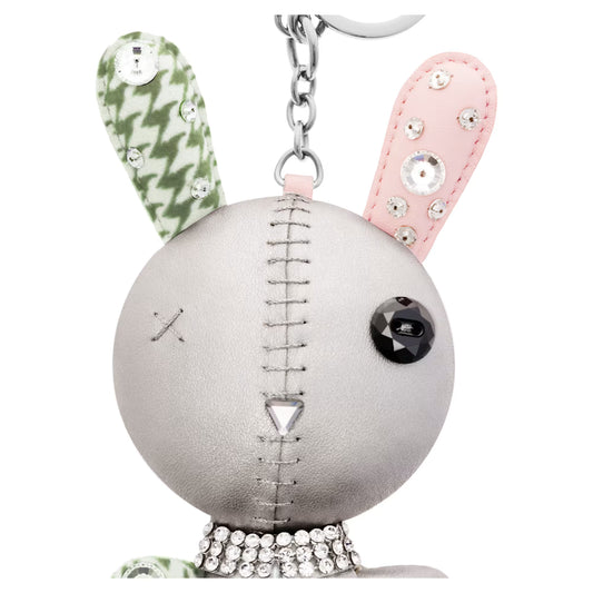 Mathilde bag charm, Rabbit, Grey, Stainless steel