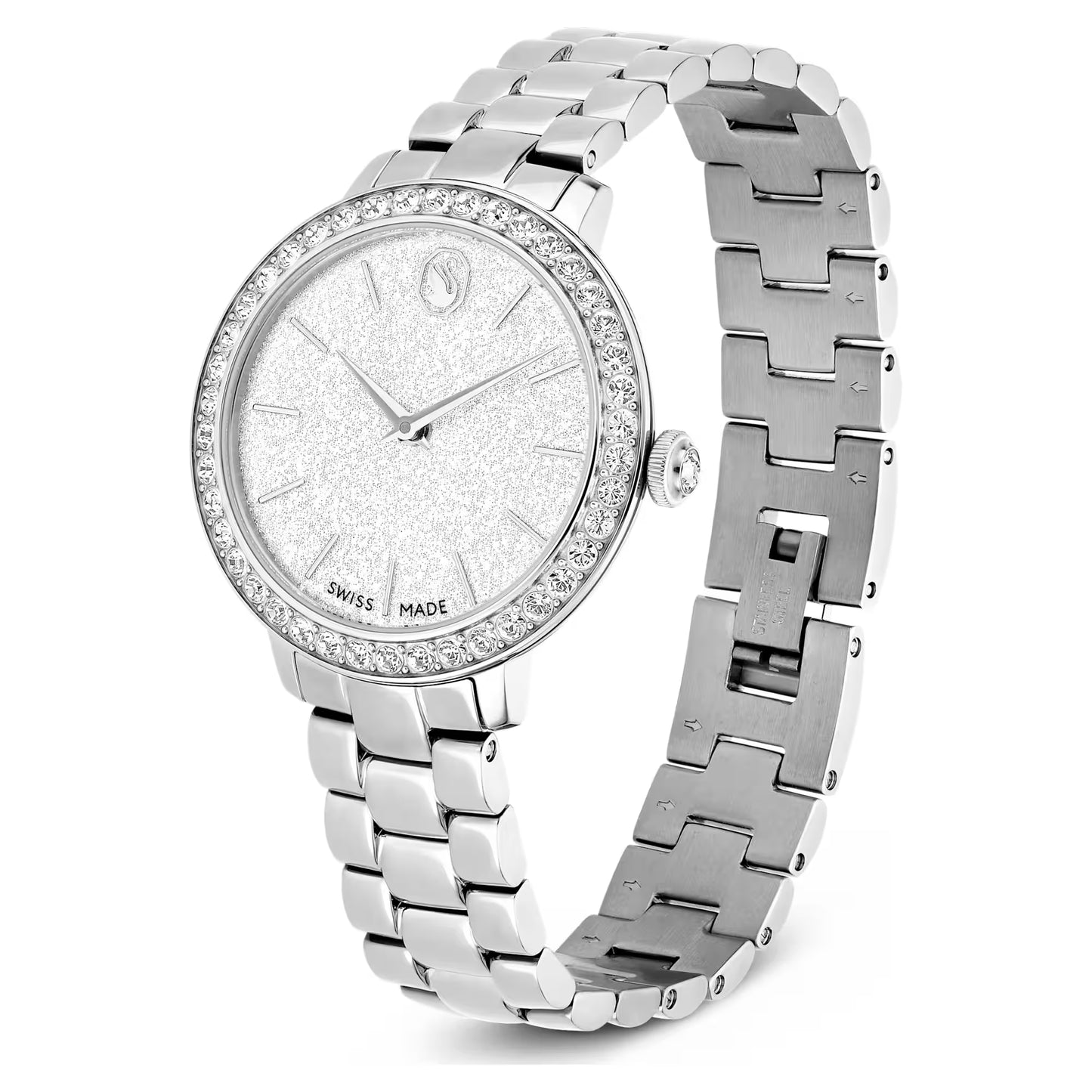 Matrix 3-link watch, Swiss Made, Metal bracelet, Silver Tone, Stainless steel