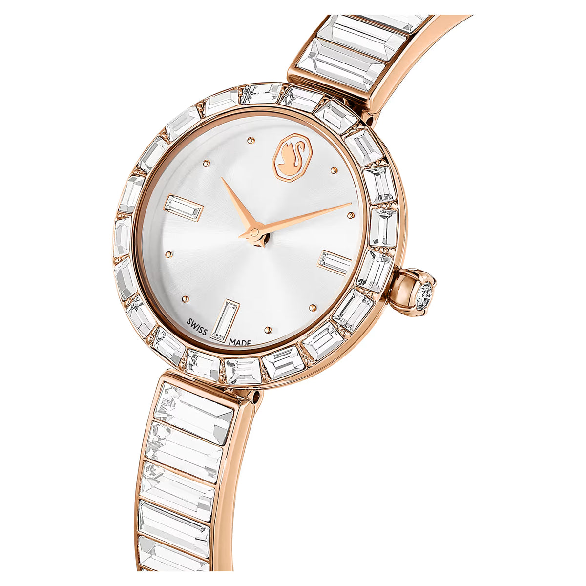 Matrix Bangle watch, Swiss, Crystal bracelet, Rose