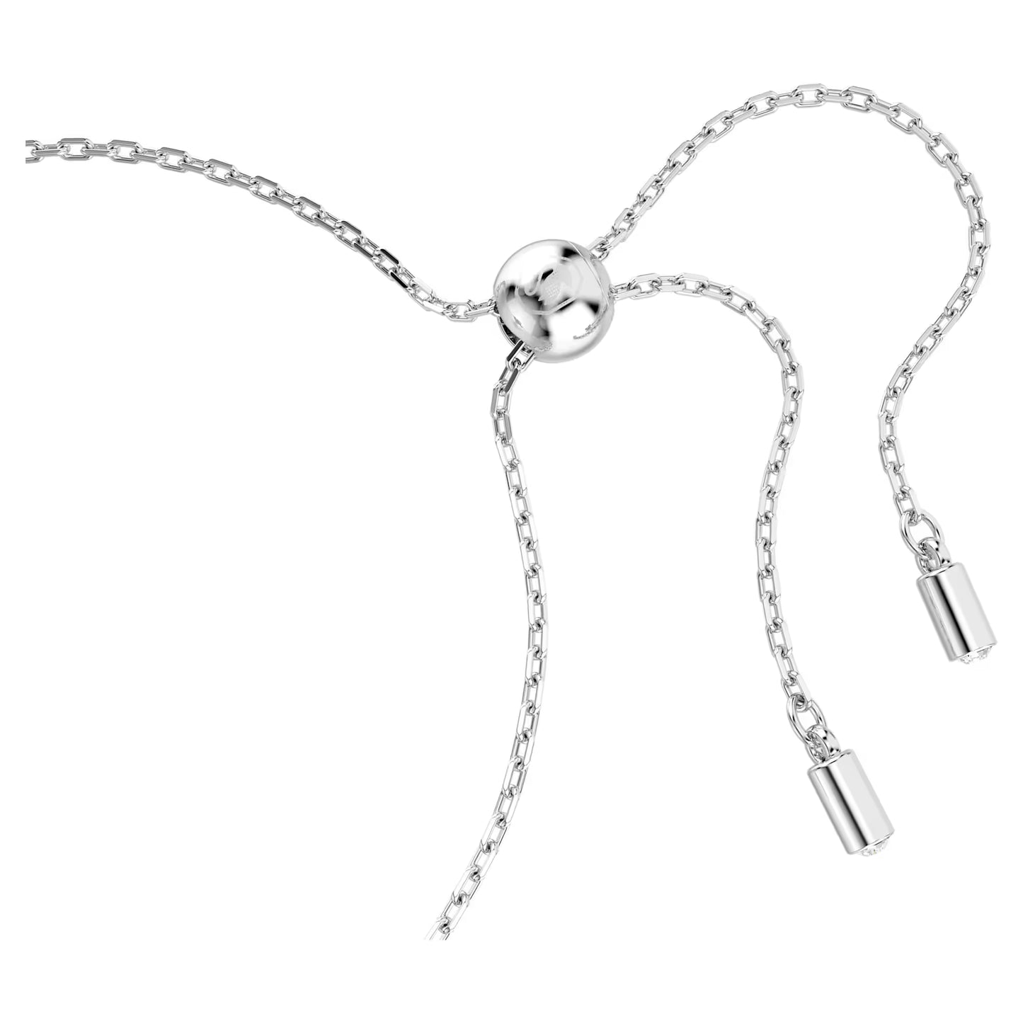 Matrix bracelet, Baguette cut, Knot, White, Rhodium plated